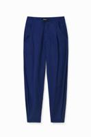 Slouchy broek met plooitjes - BLUE - XS