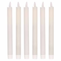 6x Witte Led kaarsen/dinerkaarsen 25,5 cm