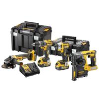 DEWALT DCK422P3T-QW DCK422P3T-QW Gereedschapsset Accu-klop/schroefmachine, Accu-slagmoersleutel, Accu-boorhamer, Haakse accuslijper, Accu, Acculader 10-delig - thumbnail