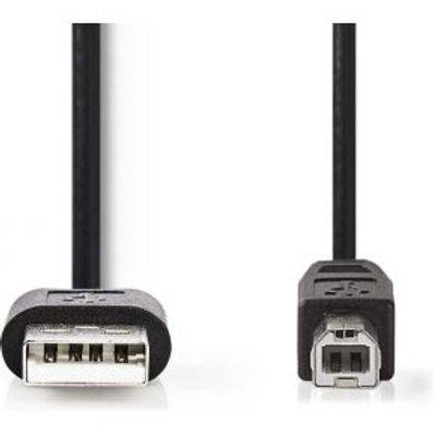 Nedis CCGL60101BK30 USB-kabel 3 m USB 2.0 USB A USB B Zwart