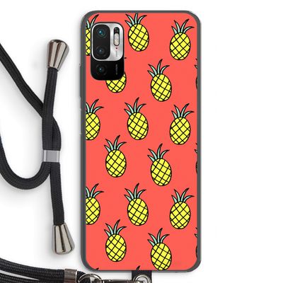 Ananas: Xiaomi Redmi Note 10 5G Transparant Hoesje met koord