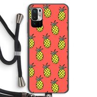 Ananas: Xiaomi Redmi Note 10 5G Transparant Hoesje met koord Ananas: Xiaomi Redmi Note 10 5G Transparant Hoesje met koord