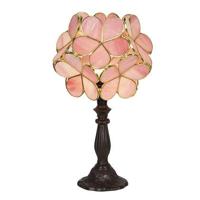 Clayre & Eef Tiffany Tafellamp 43 cm Roze Glas Bloemen Tiffany - thumbnail