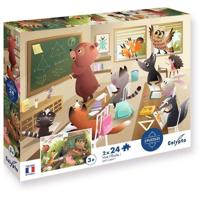 2 Puzzels - SENTOSPHERE - 24 stukjes - Hoera voor School - Observatie - Geheugen - Logica - Vanaf 3 jaar