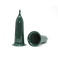 Groene kunststof grafvaas - 4x - kerkhof - grafvazen - H23 cm