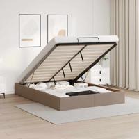 Bedframe zonder matras 140x200 cm kunstleer cappuccinokleurig
