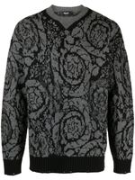 Versace pull Barocco à motif géométrique - Gris