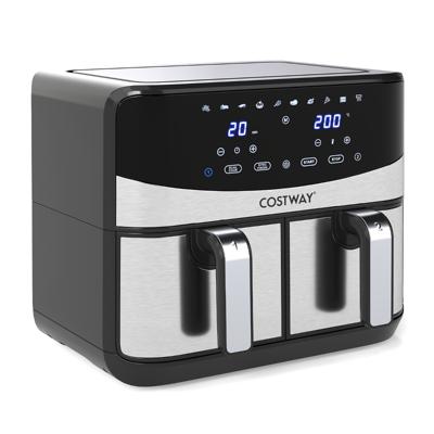 8 L Heteluchtfriteuse 10-in-1 Friteuse met Dubbele Mand met Afbakfunctie en Gesynchroniseerde Combinatie