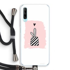 Zwart-wit cactus: Huawei P Smart Pro Transparant Hoesje met koord