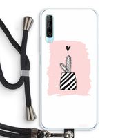 Zwart-wit cactus: Huawei P Smart Pro Transparant Hoesje met koord