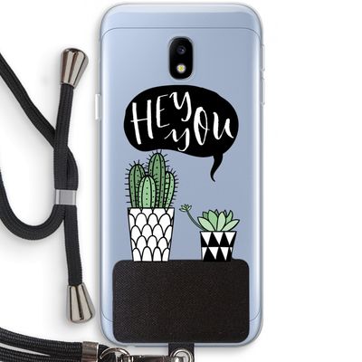 Hey you cactus: Samsung Galaxy J3 (2017) Transparant Hoesje met koord