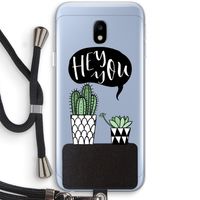Hey you cactus: Samsung Galaxy J3 (2017) Transparant Hoesje met koord