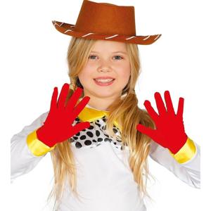 Carnaval verkleed handschoenen voor kinderen - rood - kostuum accessoires