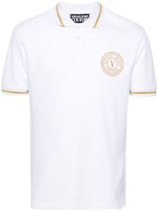 Versace Jeans Couture polo en coton à logo brodé - Blanc