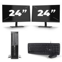 HP Compaq Elite 8300 SFF - Intel Core i3-3e Generatie - 8GB RAM - 256GB SSD - Windows 10 + 2x 24 inch Monitor