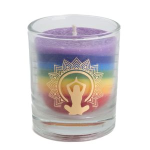 Fair Trade 7 Chakra&apos;s Stearine Kaars in Glas