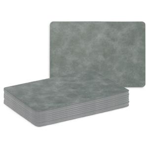 Placemats - 10x - lederlook - grijs - 42 x 30 cm - tafel dekken - onderleggers