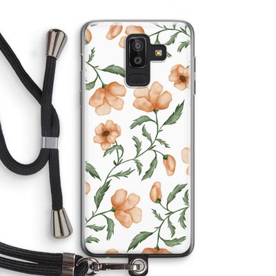 Peachy flowers: Samsung Galaxy J8 (2018) Transparant Hoesje met koord