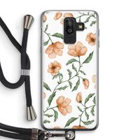 Peachy flowers: Samsung Galaxy J8 (2018) Transparant Hoesje met koord