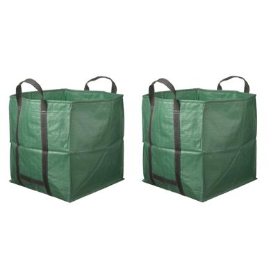 Tuinafvalzak - 10x - vierkant - opvouwbaar - groen - 252 liter - tuinonderhoud