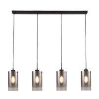 Freelight Hanglamp Ventotto Zwart & Smoke Glas 4 Lichts - thumbnail