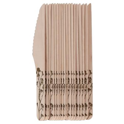 Esschert Design Messen - hout - 20x - kruidenopdruk - 16 cm - BBQ/Verjaardag/Camping/Party