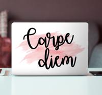 Stickers voor laptop Carpe diem roze verfkunst