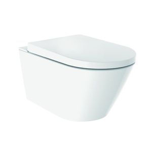 Wandcloset Wiesbaden Stereo | 53 cm | Rimless | Met bidet | Incl.Softclose zitting | Keramiek | Wit