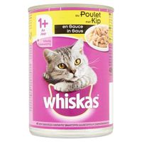 Whiskas Blik adult brokjes in saus kip