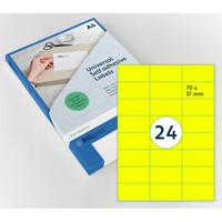 Etiket rillprint 70x37mm fluorgeel 2400 etiketten