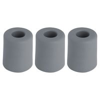 Deurbuffer - 3x - deurstopper - grijs - rubber - 35 x 30 mm - schroefbevestiging