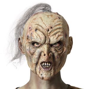 Halloween - Halloween verkleed masker - Ork/zombie/fantasy - wit/pukkels - volwassenen - Latex