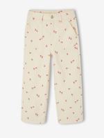 Wijde broek voor meisjes met kersen van katoen vanille