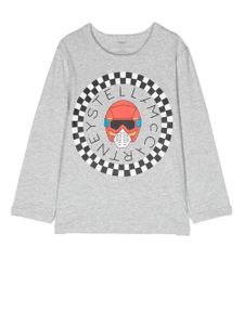 Stella McCartney Kids t-shirt manches longues à imprimé graphique - Gris