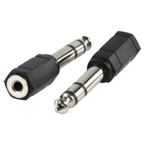 Valueline AC-007 kabeladapter/verloopstukje 3.5mm 6.35mm Zwart