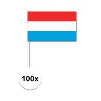 100x Luxemburg decoratie papieren zwaaivlaggetjes   -