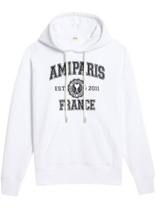 AMI Paris hoodie à logo imprimé - Blanc