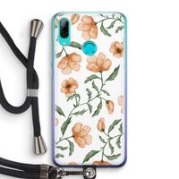 Peachy flowers: Huawei P Smart (2019) Transparant Hoesje met koord