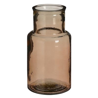 Bloemenvaas Garcia - gerecycled glas - lichtbruin transparant - D15 x H28 cm