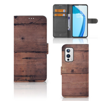 OnePlus 9 Book Style Case Old Wood - thumbnail
