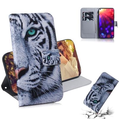 Tiger patroon gekleurde tekening horizontale Flip lederen case voor Huawei Honor View 20 met houder & card slots & portemonnee