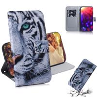 Tiger patroon gekleurde tekening horizontale Flip lederen case voor Huawei Honor View 20 met houder & card slots & portemonnee