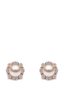 Yoko London boucles d'oreilles en or rose 18ct pavées de diamants