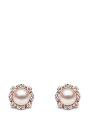 Yoko London boucles d'oreilles en or rose 18ct pavées de diamants