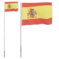 vidaXL Vlag met vlaggenmast Spanje 5,55 m aluminium - thumbnail