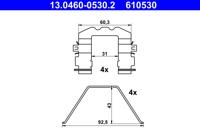 Accessoireset, schijfremblok ATE, u.a. für KIA, Hyundai