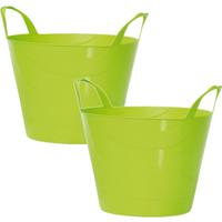 Prosperplast Flexibele Emmer - 2x - 45 liter - groen - wasmand - kuip