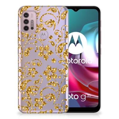 Motorola Moto G30 | G10 | TPU Case | Gouden Bloemen Motorola Moto G30 | G10 | TPU Case | Gouden Bloemen