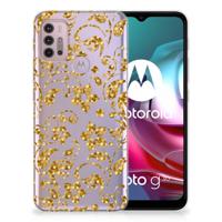 Motorola Moto G30 | G10 | TPU Case | Gouden Bloemen