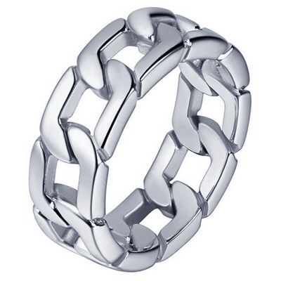 Edelstaal heren ring Cuban Link zilverkleurig-21.5mm